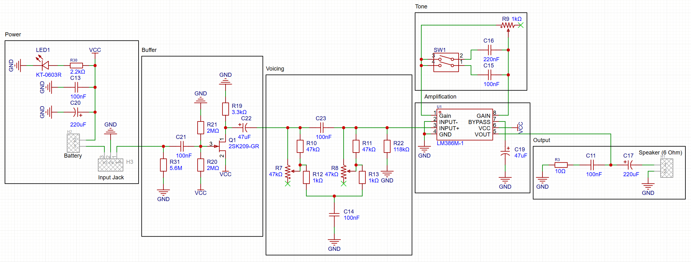 Pocket amp circuit