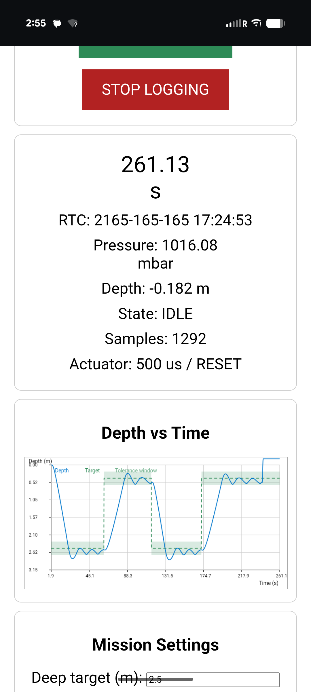 Final interface / profiler result